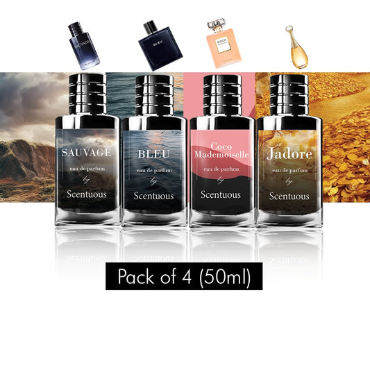 Pack of 4 - Sauvage , Bleu , Coco , Jadore (50 ML)