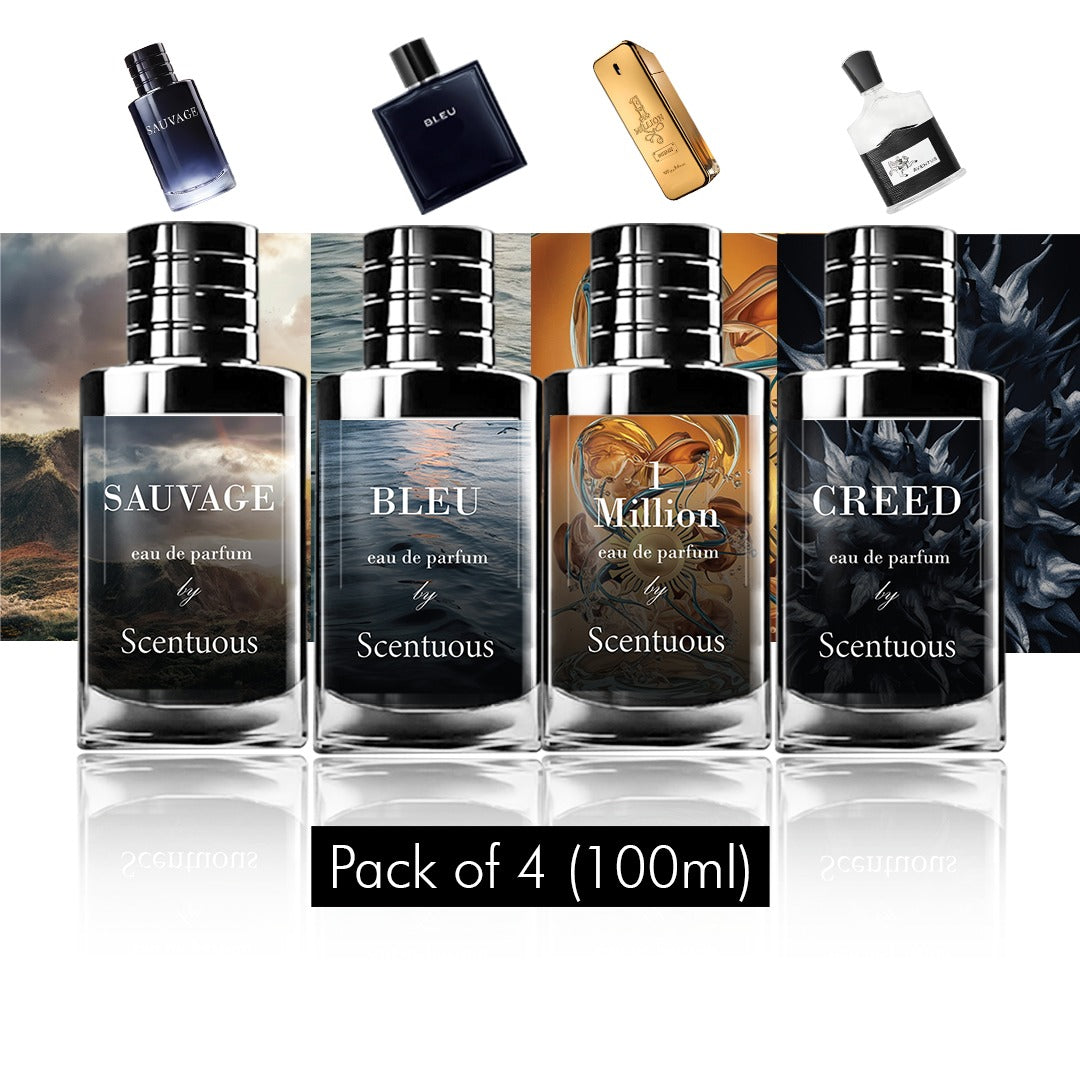 Pack of 4 - Sauvage , Bleu , 1 Million , Creed (100 ML)