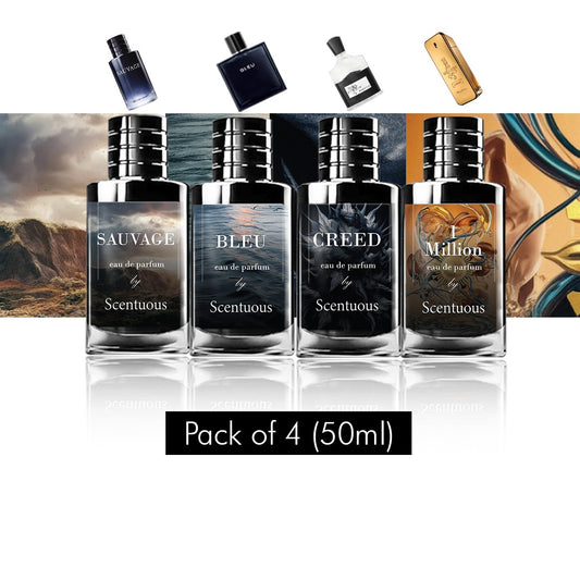 Pack of 4 - Sauvage , Bleu , Creed , 1 Million (50 ML)